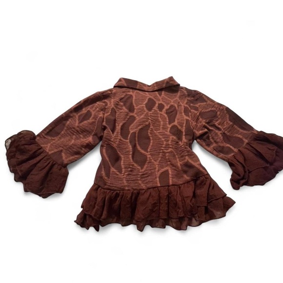 Brown Ruffled Jacket - Picture 4 of 4